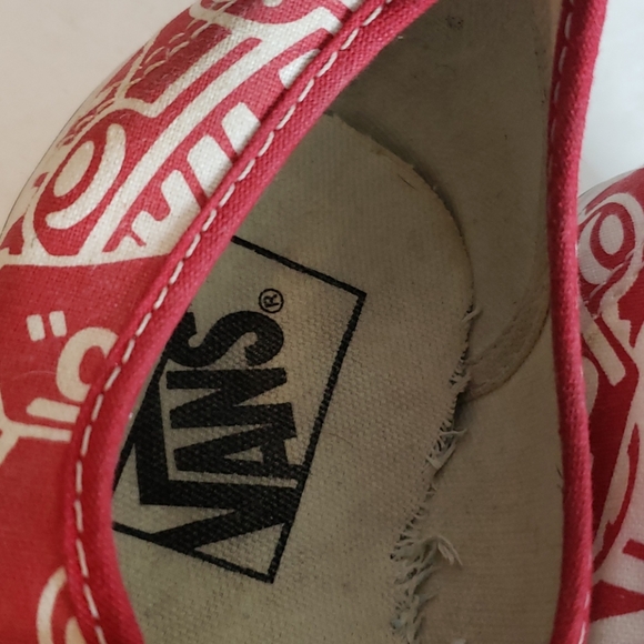 Vans Red & White Sneakers Size 8 - Picture 10 of 11